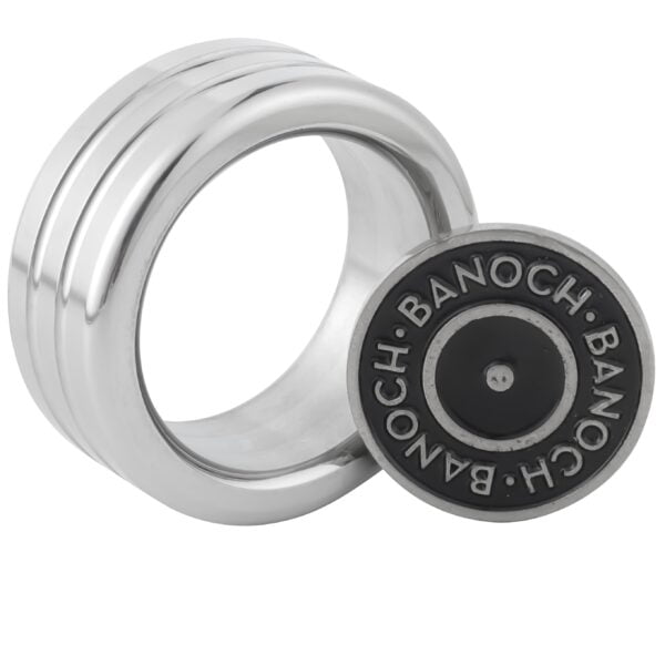 Banoch glansring groef eikelring Metaal cockring staand met banoch pin