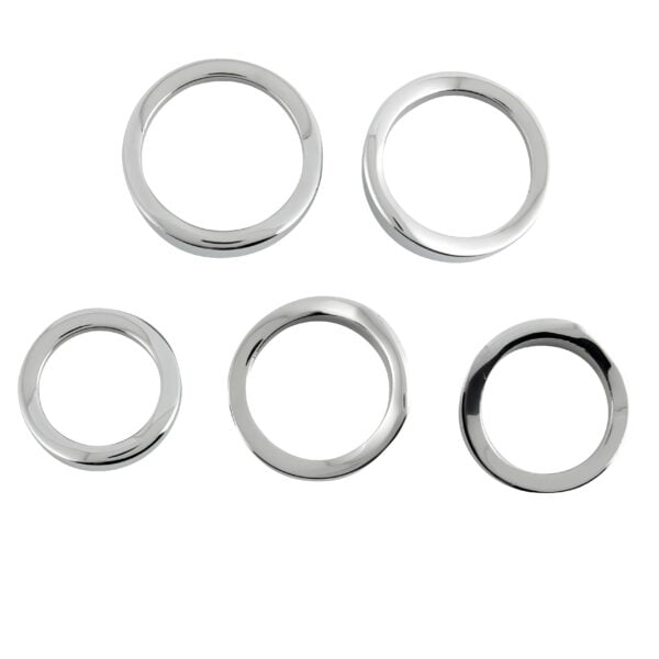 Banoch glansring oval eikelring Metaal cockring 5 verschillende vanaf bovenkant