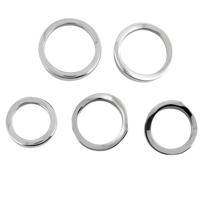 Banoch glansring oval eikelring Metaal cockring 5 verschillende vanaf bovenkant