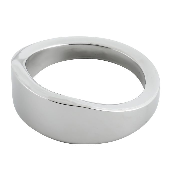 Banoch glansring oval eikelring Metaal cockring met flapje omhoog