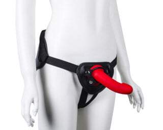 Banoch Strap on harnas universeel + Dildo Claes rood siliconen (2)