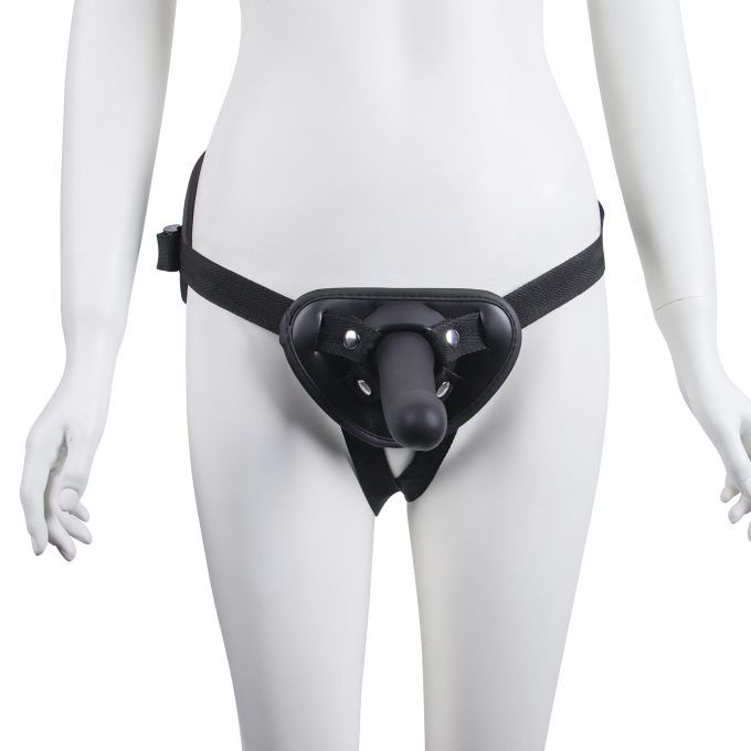 Banoch Strap on harnas universeel + Dildo Claes zwart siliconen (1)