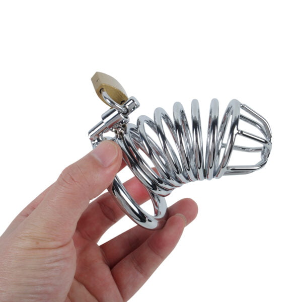 Banoch Cockcage Zilver metaal Chastity Cage met 3 ringen 40 mm, 45 mm & 50 mm (1)