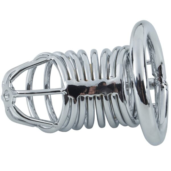 Banoch Cockcage Zilver metaal Chastity Cage met 3 ringen 40 mm, 45 mm & 50 mm (10)