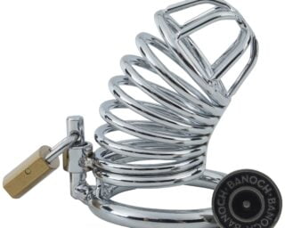 Banoch Cockcage Zilver metaal Chastity Cage met 3 ringen 40 mm, 45 mm & 50 mm (13)