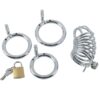 Banoch Cockcage Zilver metaal Chastity Cage met 3 ringen 40 mm, 45 mm & 50 mm (2)