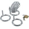 Banoch Cockcage Zilver metaal Chastity Cage met 3 ringen 40 mm, 45 mm & 50 mm (3)