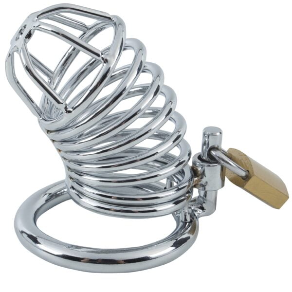 Banoch Cockcage Zilver metaal Chastity Cage met 3 ringen 40 mm, 45 mm & 50 mm (6)