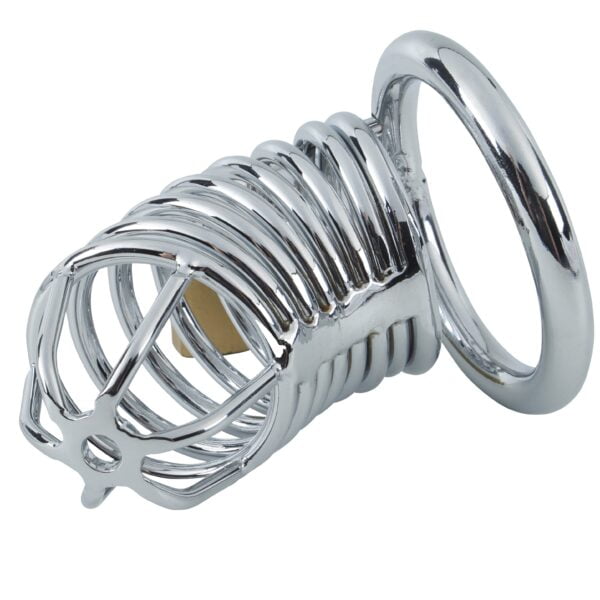 Banoch Cockcage Zilver metaal Chastity Cage met 3 ringen 40 mm, 45 mm & 50 mm (7)