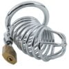 Banoch Cockcage Zilver metaal Chastity Cage met 3 ringen 40 mm, 45 mm & 50 mm (9)