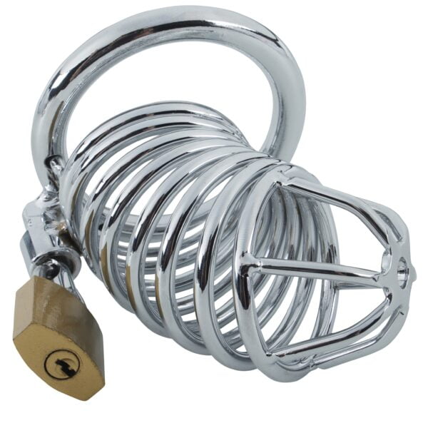 Banoch Cockcage Zilver metaal Chastity Cage met 3 ringen 40 mm, 45 mm & 50 mm (9)