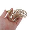 Banoch Cockcage Goud metaal Chastity Cage met 3 ringen 40 mm, 45 mm & 50 mm (11)