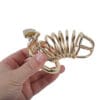 Banoch Cockcage Goud metaal Chastity Cage met 3 ringen 40 mm, 45 mm & 50 mm (12)