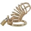 Banoch Cockcage Goud metaal Chastity Cage met 3 ringen 40 mm, 45 mm & 50 mm (3)