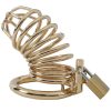 Banoch Cockcage Goud metaal Chastity Cage met 3 ringen 40 mm, 45 mm & 50 mm (4) Banoch Cockcage Goud metaal Chastity Cage met 3 ringen 40 mm, 45 mm & 50 mm (4)