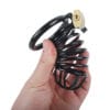 Banoch Cockcage Zwart metaal Chastity Cage met 3 ringen 40 mm, 45 mm & 50 mm (1)