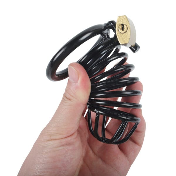 Banoch Cockcage Zwart metaal Chastity Cage met 3 ringen 40 mm, 45 mm & 50 mm (1)