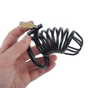 Banoch Cockcage Zwart metaal Chastity Cage met 3 ringen 40 mm, 45 mm & 50 mm (13)