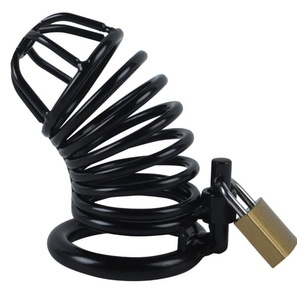 Banoch Cockcage Zwart metaal Chastity Cage met 3 ringen 40 mm, 45 mm & 50 mm (4)