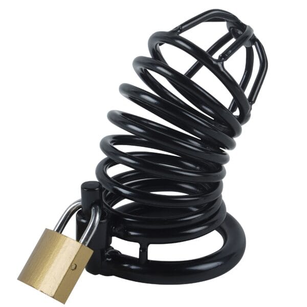 Banoch Cockcage Zwart metaal Chastity Cage met 3 ringen 40 mm, 45 mm & 50 mm (6)