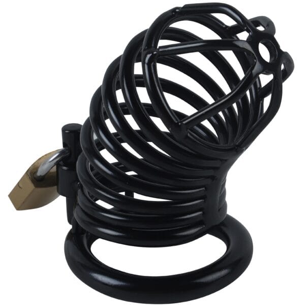 Banoch Cockcage Zwart metaal Chastity Cage met 3 ringen 40 mm, 45 mm & 50 mm (7)