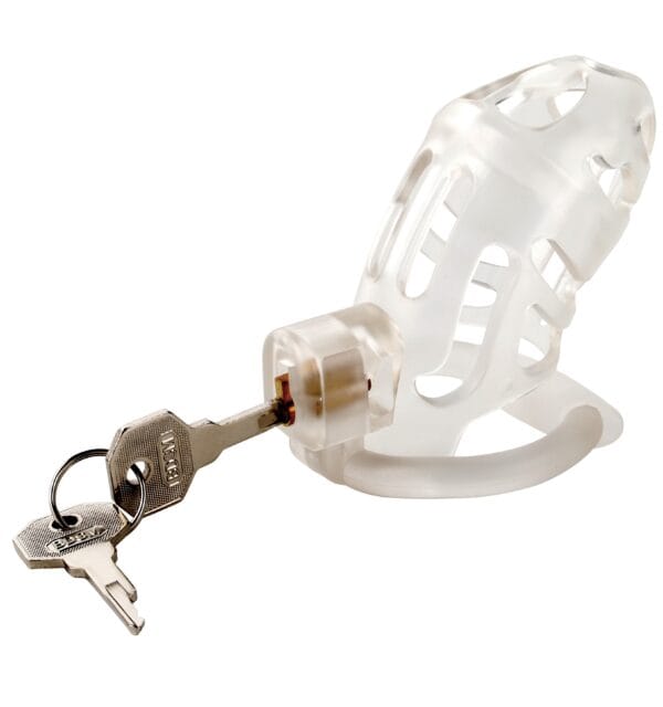 Banoch Cockcage resin wit 3 scharnierende ringen 45 mm, 50 mm & 55 mm (2) Banoch Cockcage resin wit 3 scharnierende ringen 45 mm, 50 mm & 55 mm (2)