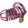 Banoch Cockcage roze metaal Chastity Cage met 3 ringen 40 mm, 45 mm & 50 mm (1)