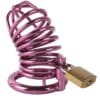 Banoch Cockcage roze metaal Chastity Cage met 3 ringen 40 mm, 45 mm & 50 mm (4)