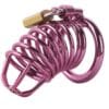 Banoch Cockcage roze metaal Chastity Cage met 3 ringen 40 mm, 45 mm & 50 mm (7)