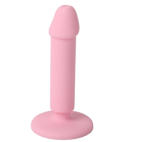 Banoch Dildo recht met eikel glad siliconen met zuignap roze (2)
