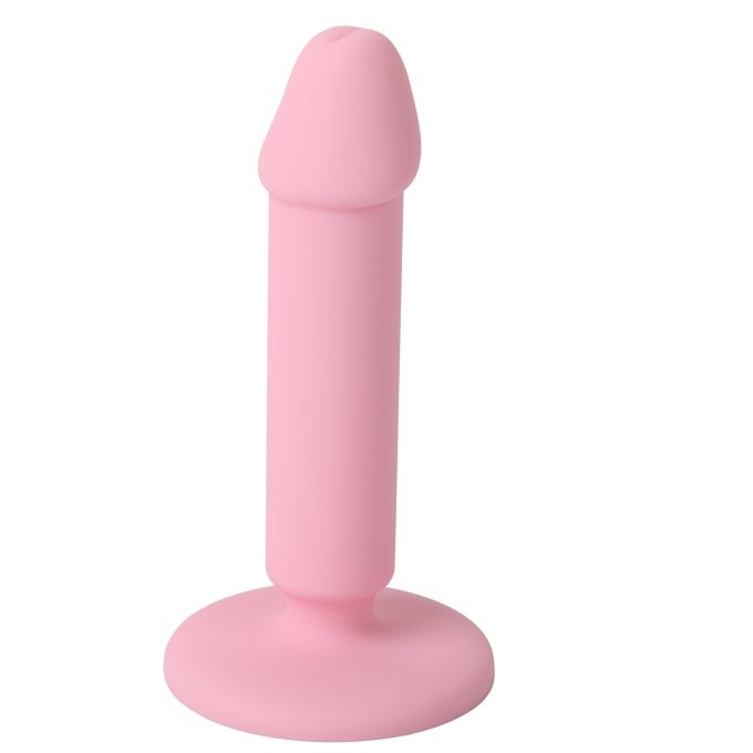 Banoch Dildo recht met eikel glad siliconen met zuignap roze (2)