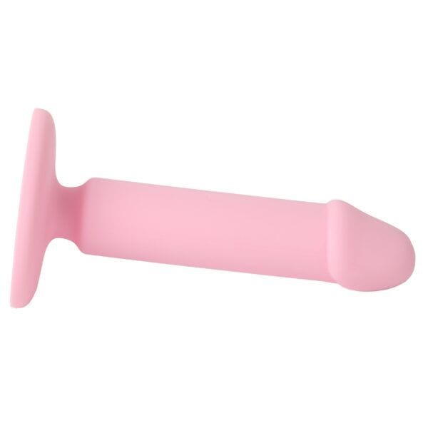 Banoch Dildo recht met eikel glad siliconen met zuignap roze (4)