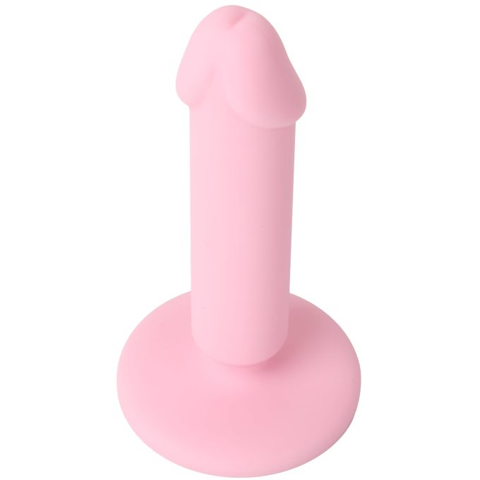 Banoch Dildo recht met eikel glad siliconen met zuignap roze (6)