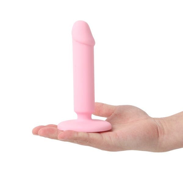 Banoch Dildo recht met eikel glad siliconen met zuignap roze (9)
