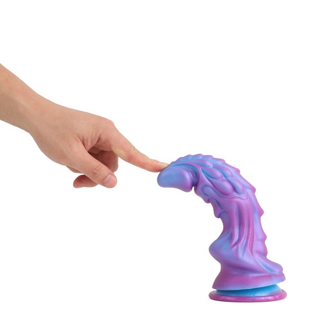 Banoch Dildo fantasy Dragon paars roze siliconen met zuignap (14)