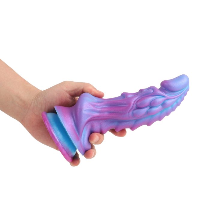 Banoch Dildo fantasy Dragon paars roze siliconen met zuignap (15)