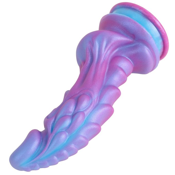 Banoch Dildo fantasy Dragon paars roze siliconen met zuignap (8)