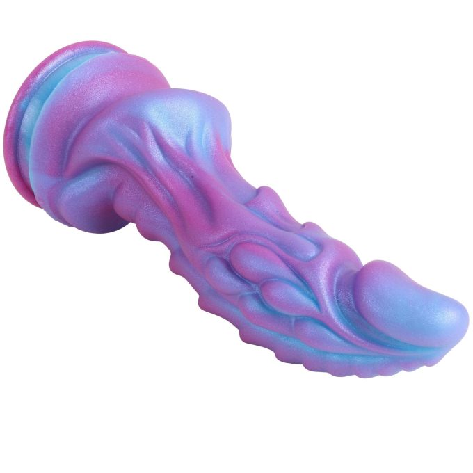 Banoch Dildo fantasy Dragon paars roze siliconen met zuignap (9)