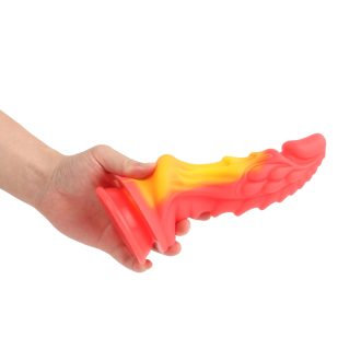Banoch Dildo fantasy Dragon rood oranje siliconen met zuignap (12)