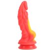 Banoch Dildo fantasy Dragon rood oranje siliconen met zuignap (4)