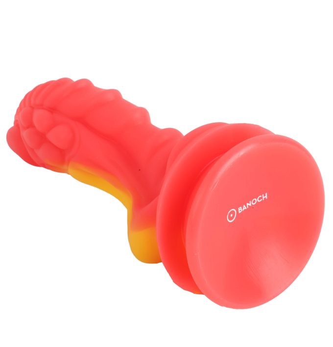 Banoch Dildo fantasy Dragon rood oranje siliconen met zuignap (8)