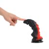 Banoch Dildo fantasy Dragon rood zwart siliconen met zuignap (1)
