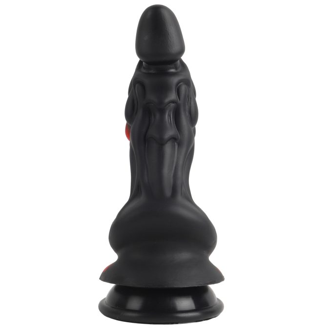 Banoch Dildo fantasy Dragon rood zwart siliconen met zuignap (8)