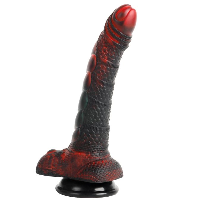 Banoch Fantasy dildo orrynis rood groen zuignap siliconen (4)